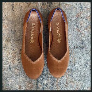Rothy's fawn women's brown slip on round toe ballet flats shoes size 8.5